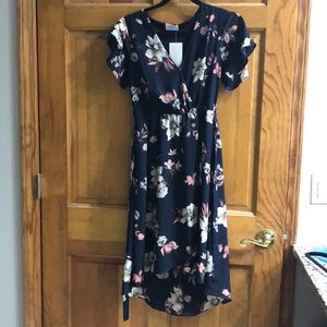 Flowered hi low dress small